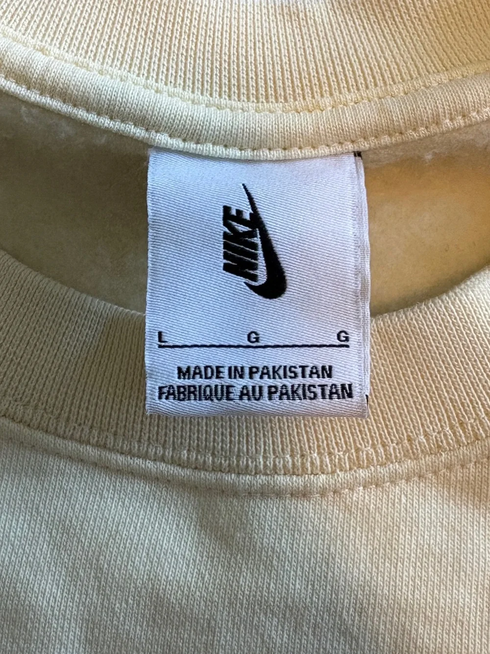 Nike Men's Crewneck Sweatshirt in Pastel Yellow